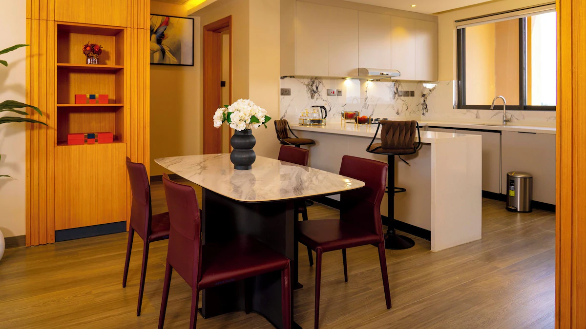 Kitchen and dining area